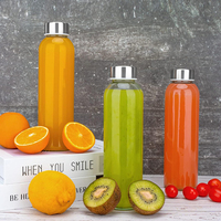 En Stock Botella de Agua Deportiva de Vidrio de 550 ml y 1000 ml, Botellas de Vidrio para Jugo y Bebidas, Libre de BPA