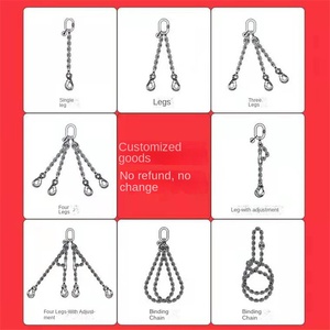 Ensemble de chaînes de levage en acier au manganèse, grade 80, 1-200 tonnes, avec anneau de suspension et crochet, modèle 2019071202, personnalisation disponible - Product Image 4