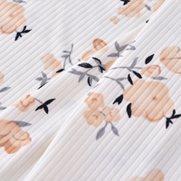 Tissu en maille côtelée 4x2 brossé, imprimé floral, extensible, de qualité supérieure, écologique, nouveau design, certifié OEKO-TEX, poids moyen