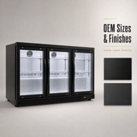 Réfrigérateur commercial à 3 portes vitrées, refroidissement par ventilateur, vitrine réfrigérée pour boissons avec étagères réglables pour restaurant et bar