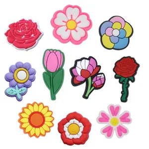 Assorted Designs Plants Shoe Charms Soft PVC Clog Shoes Flower Charms Decorations For Kids Party Gifts