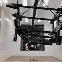Ligne de production de peinture en poudre pour grandes pièces métalliques avec four de cuisson, cabines de pulvérisation, machine de sablage, moteur et convoyeur gratuit