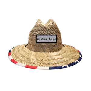 Lifeguard <strong>Straw</strong> <strong>Hat</strong> Outdoor Beach <strong>Men</strong> Wide Brim Surfing Logo Beach <strong>Hats</strong> Summer Custom <strong>Straw</strong> <strong>Hat</strong> - Product Image 3