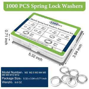 Metric Spring <b>Lock</b> <b>Washers</b> Assortment Kit 1000pcs M2 M2.5 M3 M4 M5 M6 M8 M10 M12 Stainless Steel DIN Standard - Product Image 4