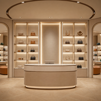 Étagère de présentation de sacs à chaussures de luxe pour magasin de sacs pour femmes, mobilier commercial personnalisé pour boutique de sacs, unité de présentation