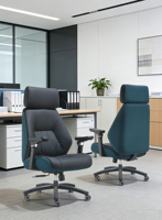 Chaise de bureau exécutive ergonomique moderne à dossier haut en cuir PU, base chromée, structure en bois, appuie-tête réglable et rétractable