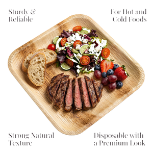 Assiettes compostables Chic Leaf Palm Leaf, lot de 25, vaisselle jetable pour tables de charcuterie et articles de service biodégradables - Product Image 2