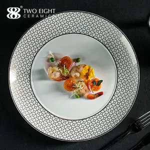 2022 New Arrival Royal Restaurant Ceramic Plate Set Dinnerware Luxury Bone China Wedding Plate Porcelain Plate Dish For Hotel