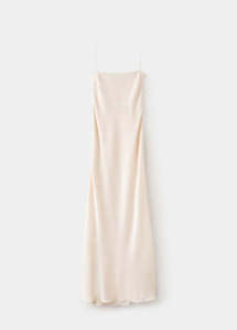 Vestido midi de satén con tirantes finos para mujer, ajustado, de color liso, informal, de verano, sin mangas, con dobladillo recto, de tela tejida - Product Image 6
