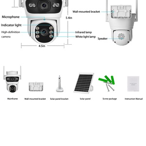 ICsee屋外4MP WiFiソーラー防犯カメラデュアルレンズワイヤレスPTZ <span class=keywords><strong>CCTV</strong></span>ナイトビジョン付きCMOSセンサーIP機能 - Product Image 4