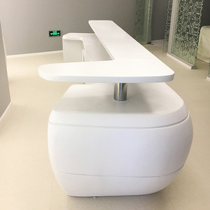 Mostrador de Recepción en Forma de L de Fibra de Vidrio, Diseño Minimalista, Muebles Duraderos para Hospitales, Oficinas Comerciales - Product Image 1