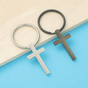 High Quality <strong>Custom</strong> Logo Cross Polishing Silver Spinning Metal Stainless Steel Keychain <strong>Key</strong> - Product Image 4