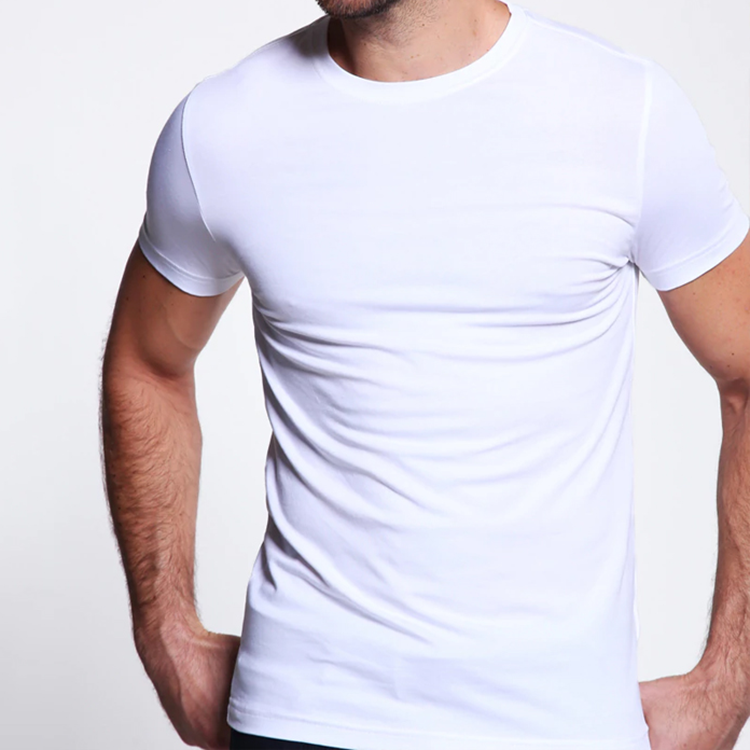 White Cotton Elastane Tee Shirts
