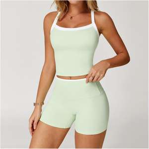 Bella base Athleisure palestra vestiti elasticizzati basket Yoga Set per le ragazze a buon mercato all'ingrosso abiti da lavoro amichevole - Product Image 4