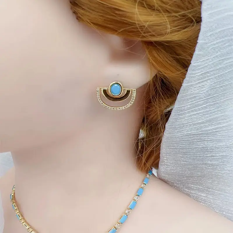 Fashion Premium Multicolor Jewelry Semicircular Hook Earrings Modern Dangle Earrings Hook Gifts For Her Jewelry Wholesale
