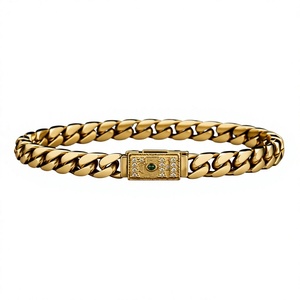 Orelia Iuxe Oreliya 31, Conjunto de Joyería Chapada en Oro de 18K, Collar y Pulsera con Incrustaciones de Concha, Estilo Hip Hop, Accesorios de Moda Unisex, Regalo para Fiestas - Product Image 5