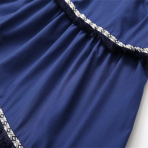 เดรสยาวแฟชั่นผู้หญิงสไตล์เรโทร คอวี แขนกุด แต่งลูกไม้ ปักลายพู่ห้อย รุ่นใหม่รับซัมเมอร์ - Product Image 6