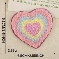 Patch Bordir PVC Berbahan Felt Nonwoven Ramah Lingkungan, Berhias Glitter Warna-warni, Motif Bunga Daisy Chenille dan Hati, untuk Topi dan Hoodie