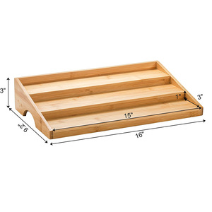 Wooden <b>Storage</b> <b>Tray</b> Rectangular Natural Wood Color Multifunctional Organizer For Kitchen Cosmetics Household Use - Product Image 2