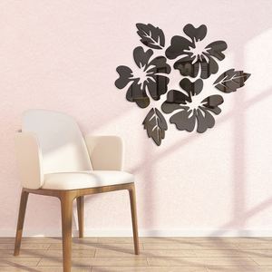 Flower Art Acrylic Mural <b>Decal</b> 3D Mirror Wall <b>Stickers</b> for Home Living Room Bedroom Decorations Reflective Wall <b>Decals</b> - Product Image 3