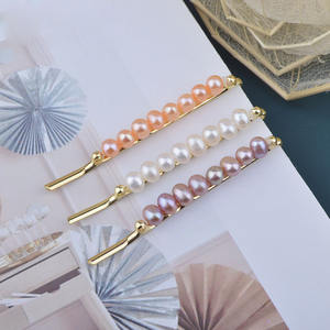 Высокое качество оптовая продажа жемчужина заколка новые женские барокко ручной работы из натурального пресновдного жемчуга заколки для волос, 18K золотое покрытие - Product Image 2