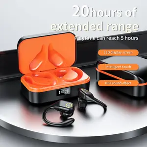 2024 baru olahraga earbud TWS nirkabel Bt5.3 earphone kait telinga Hands Free audionos In-Ear Earphone Headphone olahraga