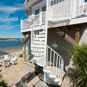 Escaliers en spirale en acier galvanisé avec marches en bois, design d'<span class=keywords><strong>escalier</strong></span> en arc, marches en bois en spirale hélicoïdale - Product Image 2