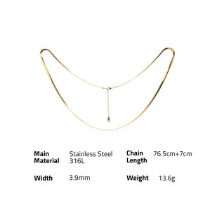 Chris DE ABRIL DE JOYAS de cuerpo 316L de acero inoxidable 18k chapado en oro PVD <span class=keywords><strong>chatelaine</strong></span> cadena de la cintura espiga Cadena de cuerpo - Product Image 6
