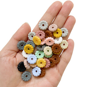 <strong>Wholesale</strong> Acrylic <strong>Silicone</strong> Saucer <strong>Beads</strong> Colorful Flat Round Spacer <strong>Beads</strong> for Pen Phone Strap Keychain DIY Crafts Findings - Product Image 1