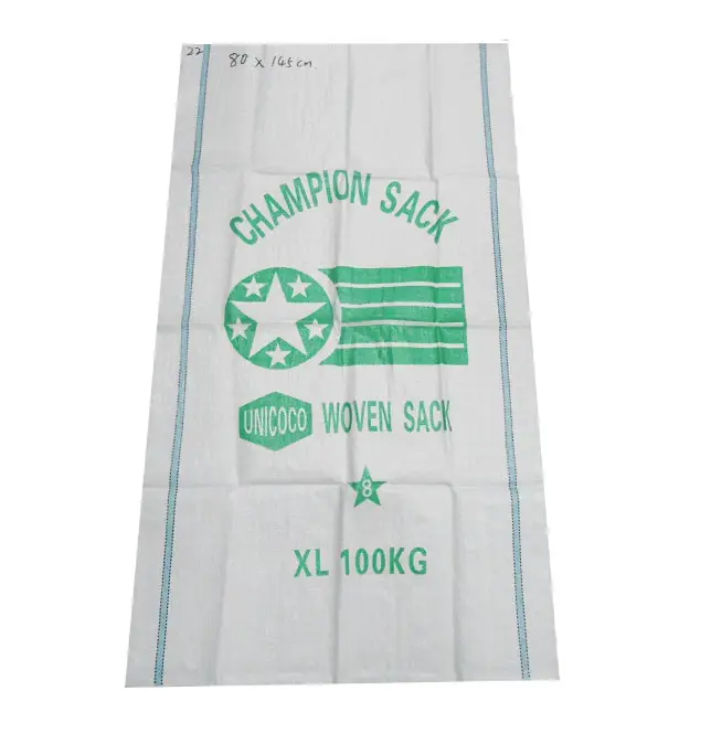 Hot sale 50kg 100kg soya bean bags for sale,polypropylene agriculture sacks with color corner side