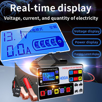 Chargeur de Batterie Intelligent Haute Puissance 12V/24V Entièrement Automatique pour Voitures, Camions, Scooters, Bateaux avec Affichage LED pour Prises UE US