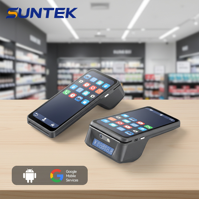 GMS Android 15 Handheld Smart POS Terminal SUNTEK SM1 Plus 1D 2D Barcode Scanner NFC Card Reader Cash Register Operations