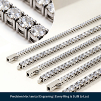 Offre Spéciale – Bracelet Chaîne Tennis Personnalisé en Moissanite VVS 3-5mm, Acier Inoxydable 316, Passe le Testeur de Diamant, Ne Ternit Pas, Réglable 6.5-8
