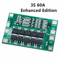 Carte de protection de chargeur de batterie Li-ion 3S 4S 40A 60A 18650 BMS pour moteur de perceuse 11.1V 12.6V/14.8V 16.8V Amélioration/Équilibrage 3S 4S