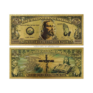 NOUVELLE Croix de Jésus-Christ Imperméable, Carte Religieuse, Collection de Billets de Banque Dorés Jésus - Product Image 2