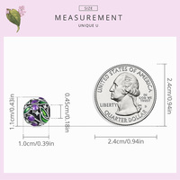 925 Sterling Silver Belle Violet Tulipe Fleur Zircon Charme Perlé Fit DIY Bracelet Bracelet Fine Jewelry SCC2313