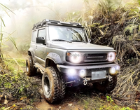 Nouveau pare-chocs avant en aluminium noir Yibai avec éclairage pour Suzuki Jimny JB64 JB74 2018- Fixation par boulons 4x4 Garantie 1 an Boulons inclus
