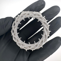 2026 Vente en gros usine Lunette de montre GA2100 en cuivre blanc, Moissanite, plaqué or, motif épines, résistant à la décoloration, entièrement sertie de pierres, Bijoux pour hommes