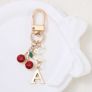 Mengda Anglais Alphabet Casque Charme; Cherry Cute Bag Car Keychain Décoration Accessoire. - Product Image 6