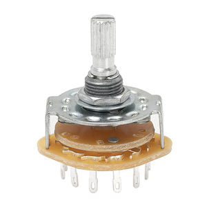 Điện kim loại 2 cực 6 vị trí ROTARY Selector chuyển đổi chuyển đổi quay với 20 mét 18 răng knurl trục và hàn thiết bị đầu cuối - Product Image 1