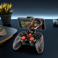 Kontroler Nirkabel X3 PC Gamepad Gaming Pad Penerima 2.4G Joypad Joystick untuk Ponsel IOS Android dengan Penyangga