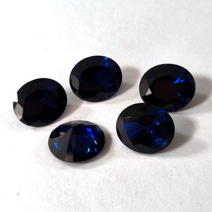 113 #   Espinela Sintética de Color Azul, Corindón, Piedras Preciosas Sueltas, 8*10mm, Forma Ovalada, Gema de Espinela Azul para Joyería - Product Image 2