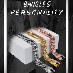 Fabricante de Joyería Personalizada, Pulseras Cubanas con Diamantes CZ, Cristales, Estilo Hip Hop, Accesorios de Joyería Modernos, Directo de Fábrica - Product Image 2