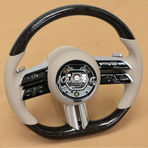 พวงมาลัยเปียโนหนังแบบครึ่งเจาะรูสีดำสำหรับ W205เมอร์เซเดส W213 W219 X290 W216 C238 W203 GLA45 C63 <span class=keywords><strong>AMG</strong></span> - Product Image 1