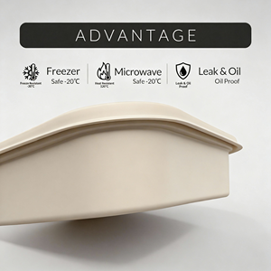 Ecologische maïszetmeel saladekom/pastakom met deksel, lekvrij, magnetronbestendig, op maat gemaakt voor de voedingsindustrie - Product Image 3