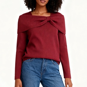 เสื้อสเวตเตอร์ถักคอวีสำหรับผู้หญิงไซส์ใหญ่ แฟชั่นเสื้อถัก - Product Image 1