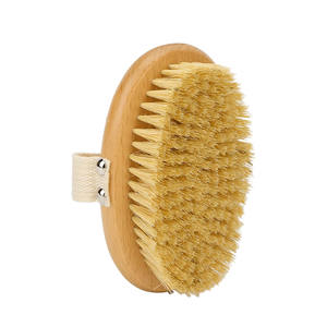 Brosse corporelle à logo personnalisé pour le brossage à sec, en poils naturels, exfoliante pour la peau sèche, pour un drainage lymphatique impeccable - Product Image 1