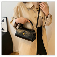 Nouveau Sac à Main Femme 2026 en Cuir PU avec Fermoir, Sac à Poignée Supérieure de Luxe, Sacs Bandoulière en Métal Doré