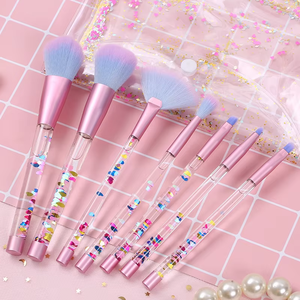 YRX coulant sable paillettes maquillage pinceau ensemble coulant sable liquide huile remplissage poignée Transparent cristal paillettes diamant maquillage brosse - Product Image 5