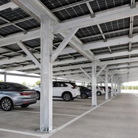 Structure de carport solaire à ossature métallique, système de stationnement photovoltaïque au sol, carport commercial